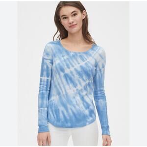 GAP Tie Dye Waffle Knit Long Sleeve Top Tshirt Sweater Small Fall Hiking Walking